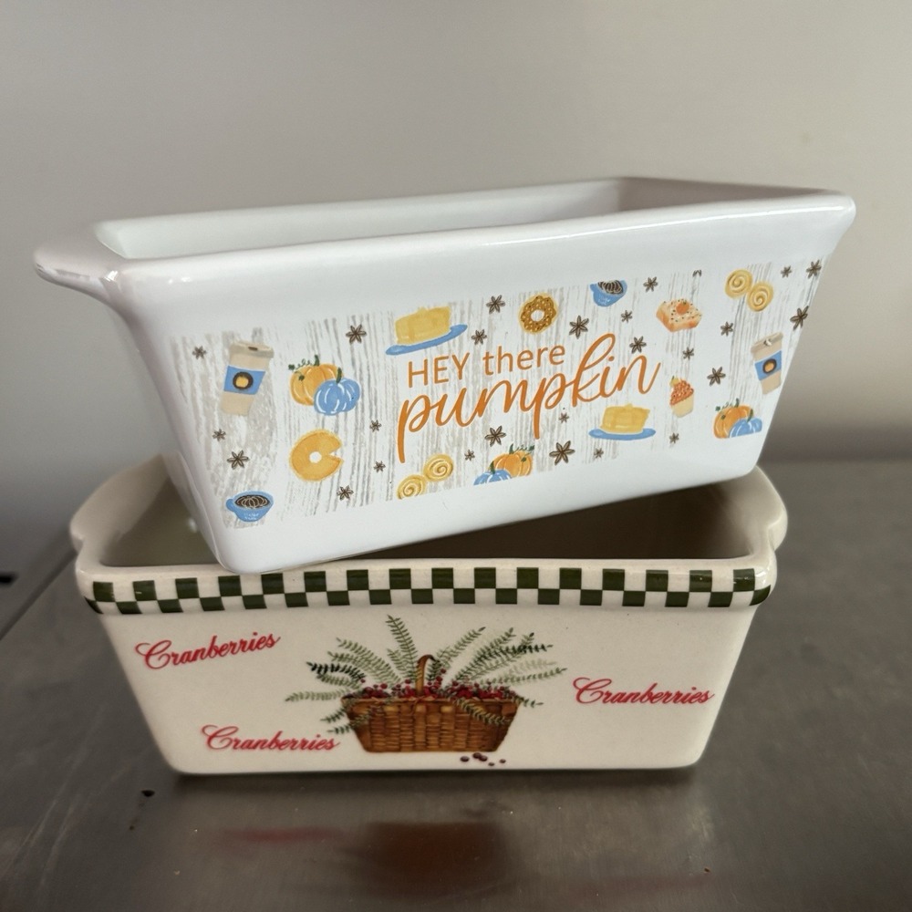 Vintage Stoneware Mini-Loaf Pans, Nantucket And Royal‎ Norfolk